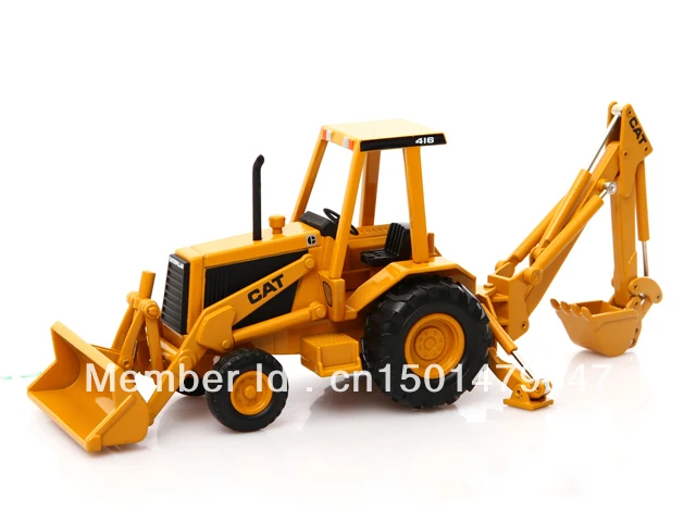 1/32 Масштаб Гусеничный трактор Norscot CAT 416 экскаватор погрузчик металлические Литые