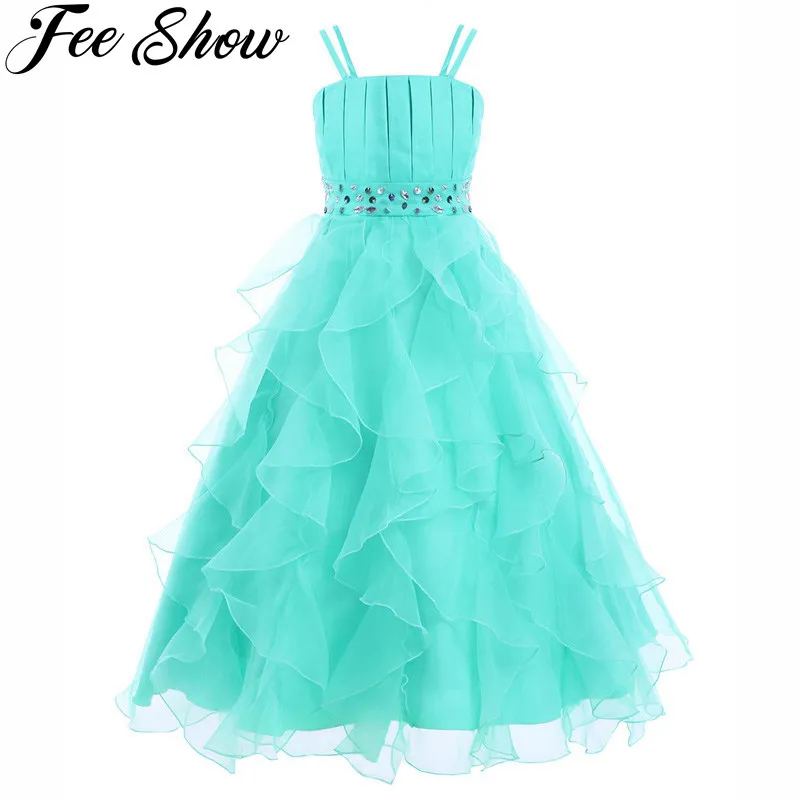 Длинное вечернее платье для девочек детское принцессы дня рождения Вечерние