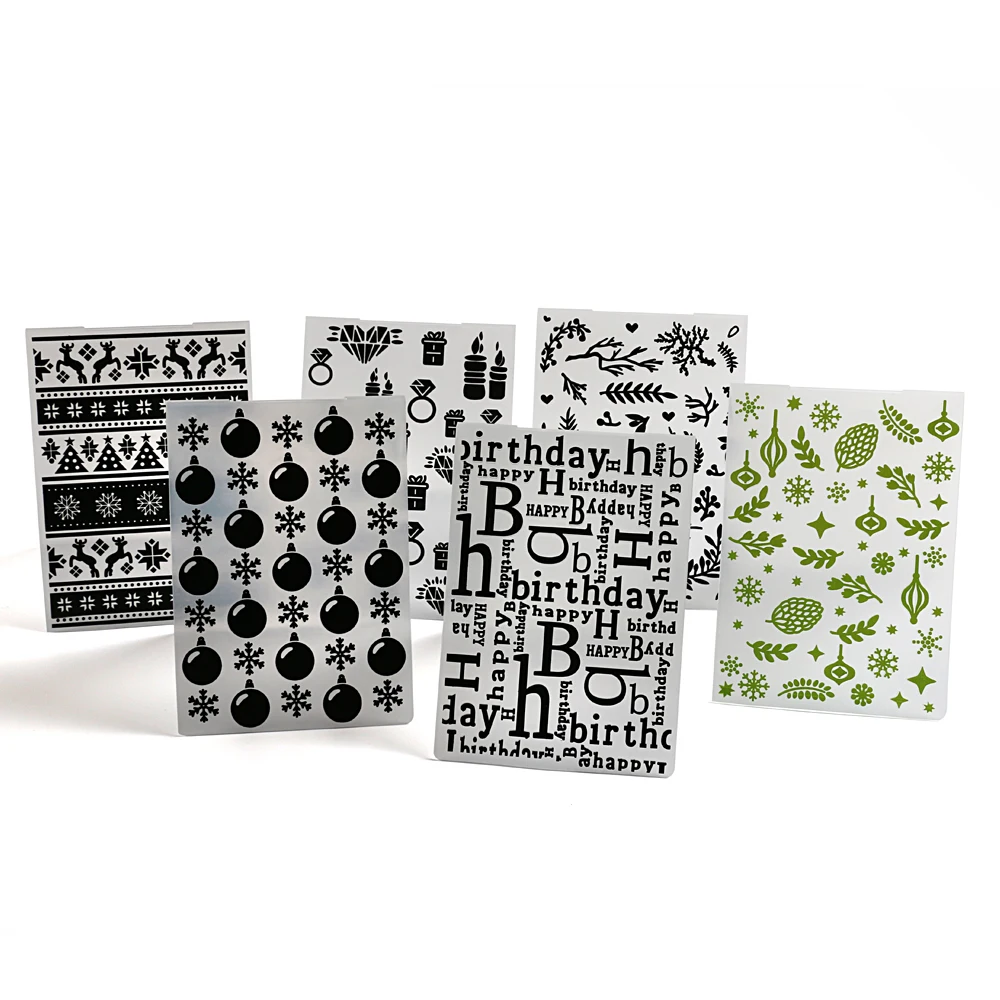 

1PCS Flower Xmas Plastic Embossing Folder Scrapbooking Irregular Bricks Type Photo Album Card Paper Craft Template Gift