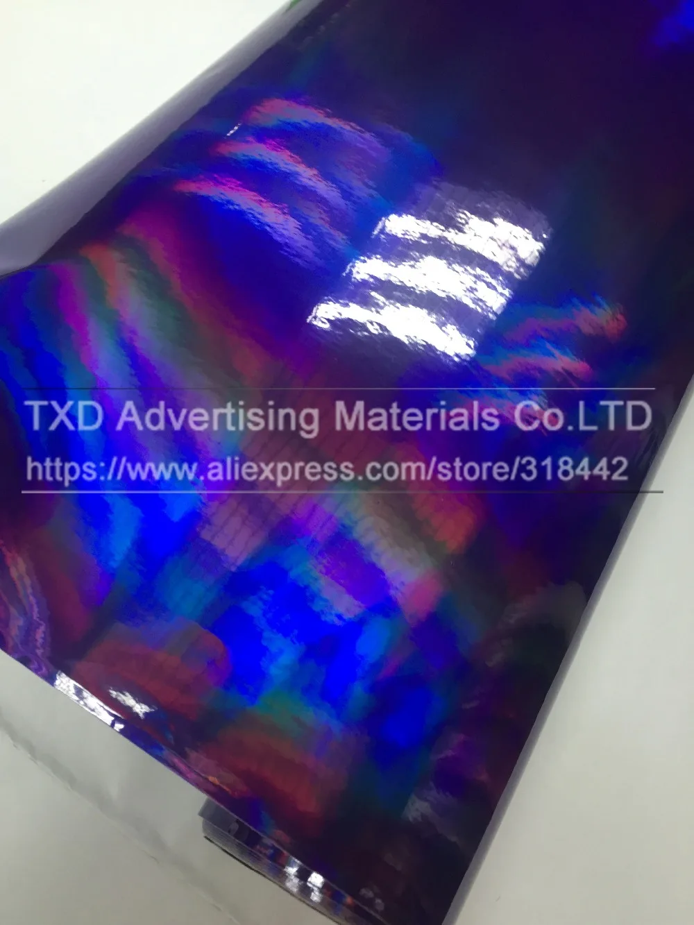 Голографическая виниловая пленка Радужная фиолетовая 3 слоя 20 х49 см/партия|film