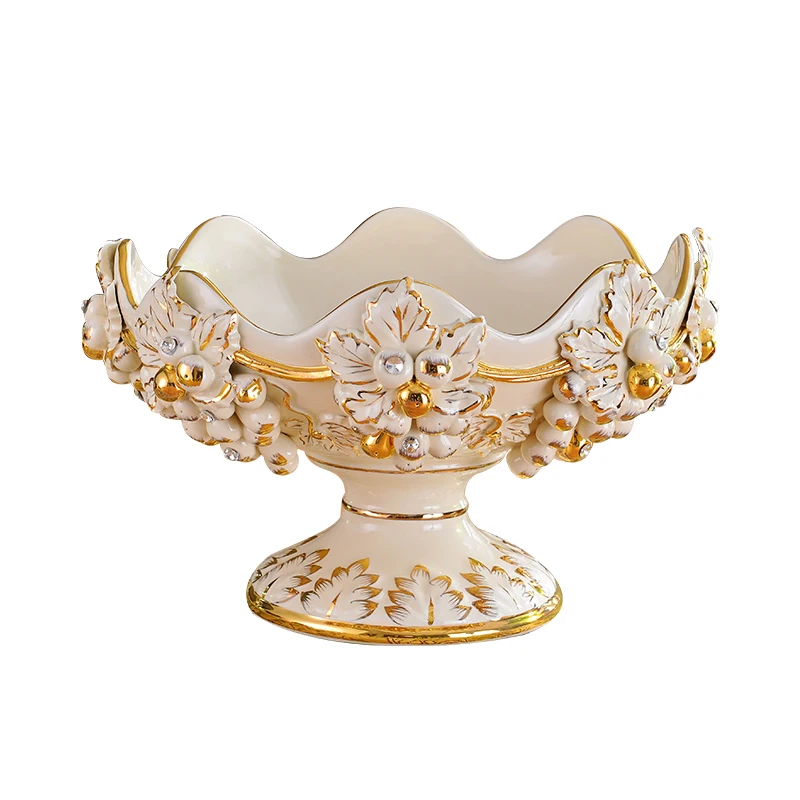 

European luxury high-grade fruit compote suit ceramic disc size Home Furnishing jewelry ornaments compote living room