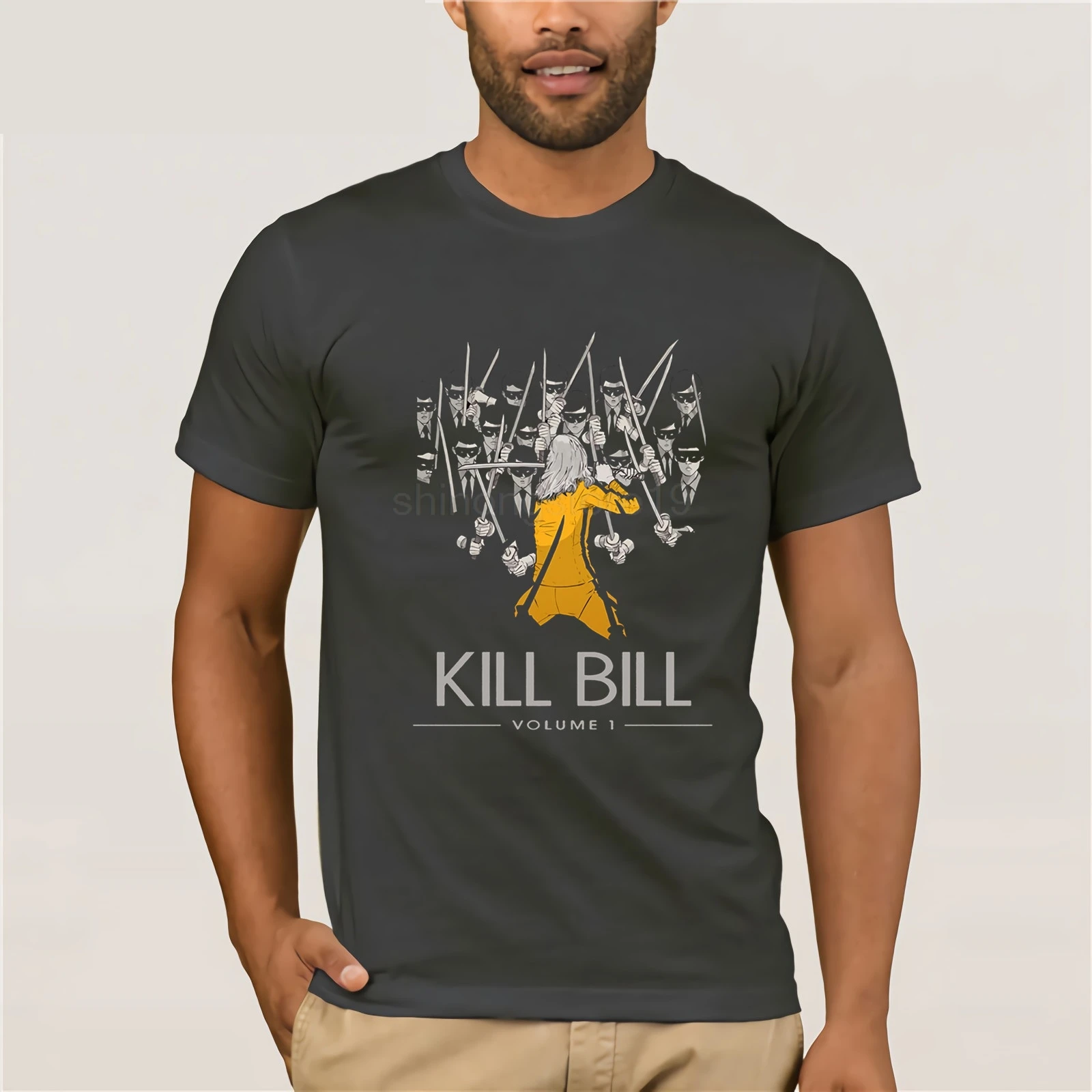 Kill Bill Vol 1 от Квентин Тарантино ума Турман как Черная Мамба фильм футболка мужская