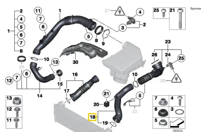 Индукционный воздушный шланг для BMW X5 X6 N55 N54 2007 2018 13717571350|Деталь шасси| |