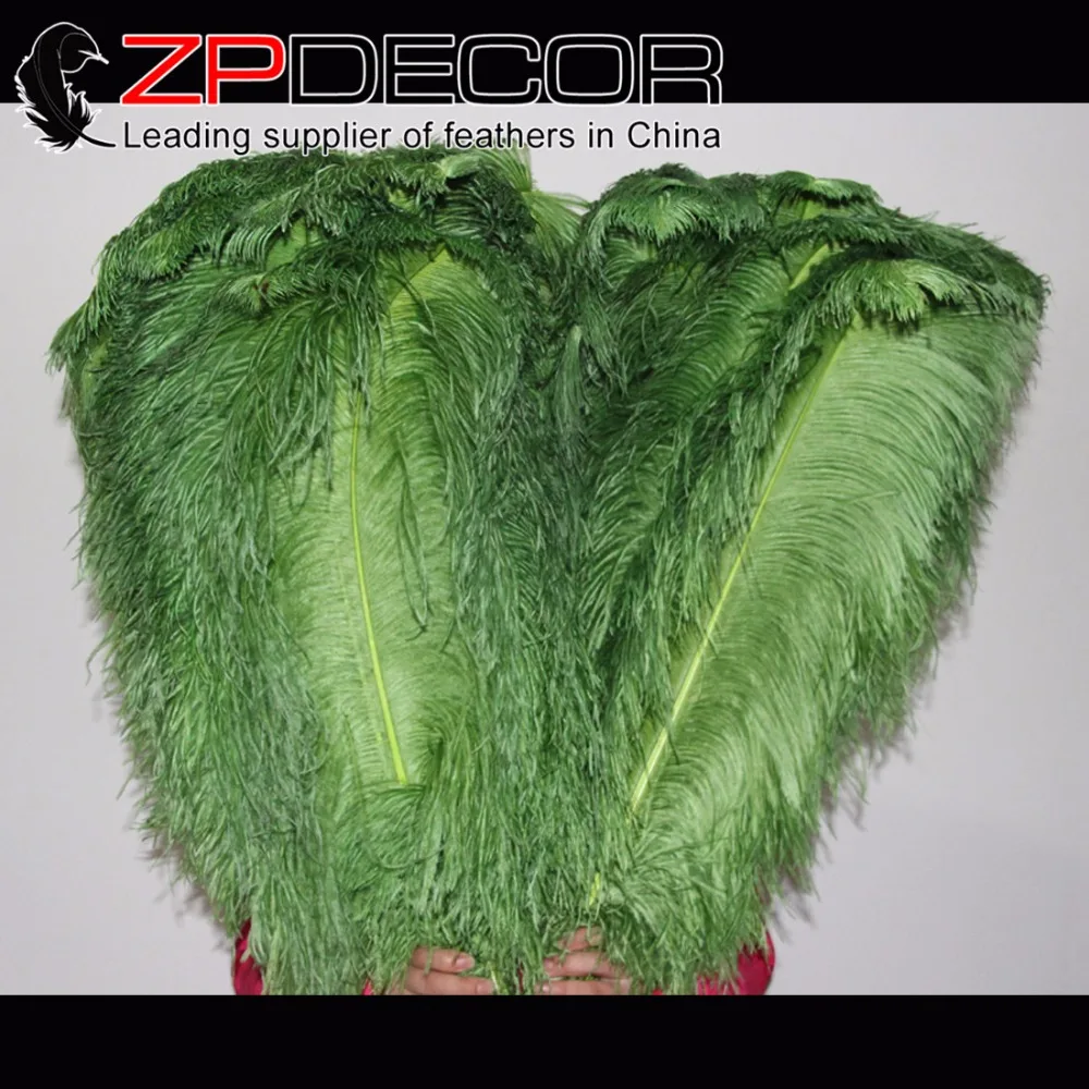 

Zpdecoration перо 100 шт./лот 70-75 см (28-30 дюймов) ручной выбор премиум качества длинные оливково-зеленые окрашенные опт страусиные перья