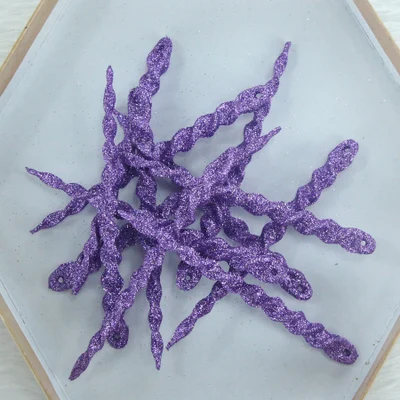 Sticky powder purple 1 шт золотой порошок сосулька Рождественская елка украшения покрытие пентаграмма рождественские украшения Рождественская елка кулон украшения - Цвет: Sticky powder purple
