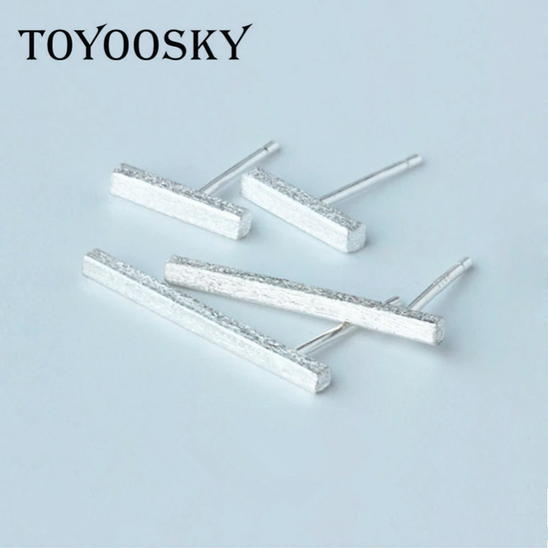 

Hot Sale Silver Square Bar Earrings Minimalist Style Rectangle Geometric Shapes Stud Earrings For Women Jewelry 2020