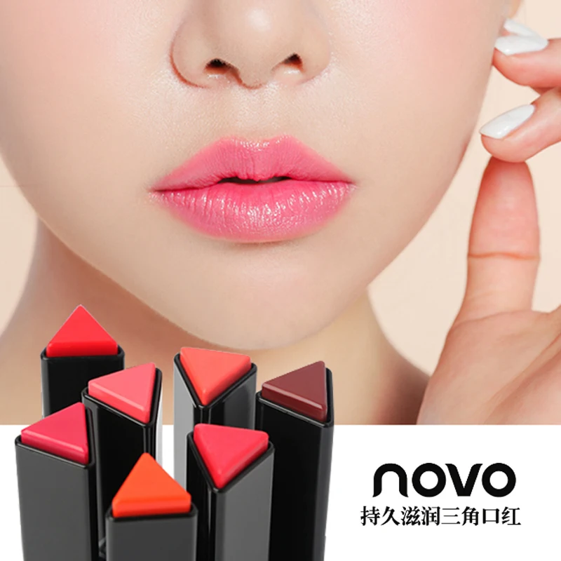 Увлажняющая помада Promot NOVObrand стойкая с треугольным эффектом косметика