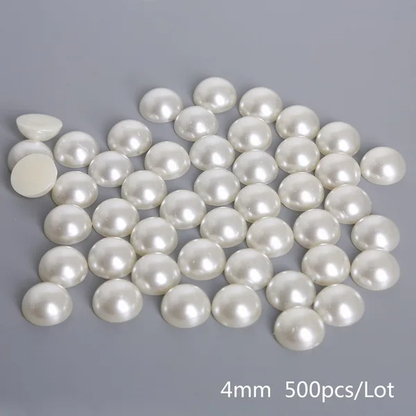 500pcs New 1.5mm-14mm Flatback Half Round Plastic ABS Imitation Beige Pearl Craft Beads For DIY Jewelry Craft Scrapbook Decoration - Цвет: 500pcs