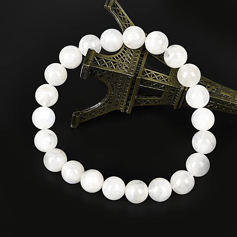 

Pure and clean white pearl and moonstone hand -made bracelet , beautiful and generous