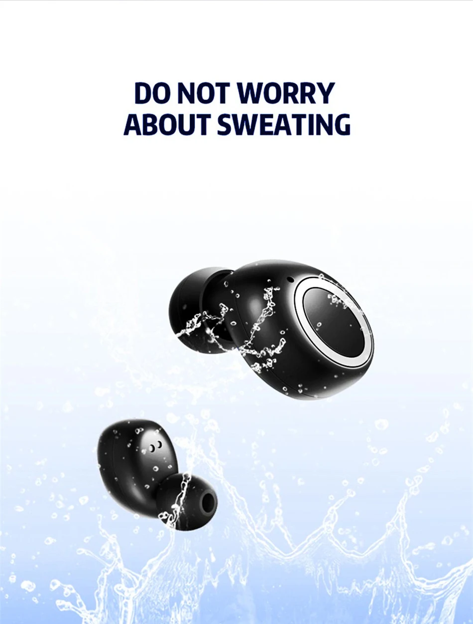 VOULAO Wireless Headphone Bluetooth V5.0 Earphones TWS In-Ear Handsfree Headset Sport Earbuds For IOS Android With Charging Case