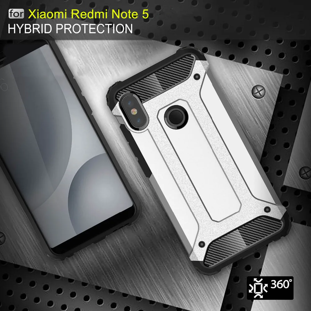 Чехол для Xiaomi Redmi Note 5 Роскошный Жесткий Прочный Гибридный армированный
