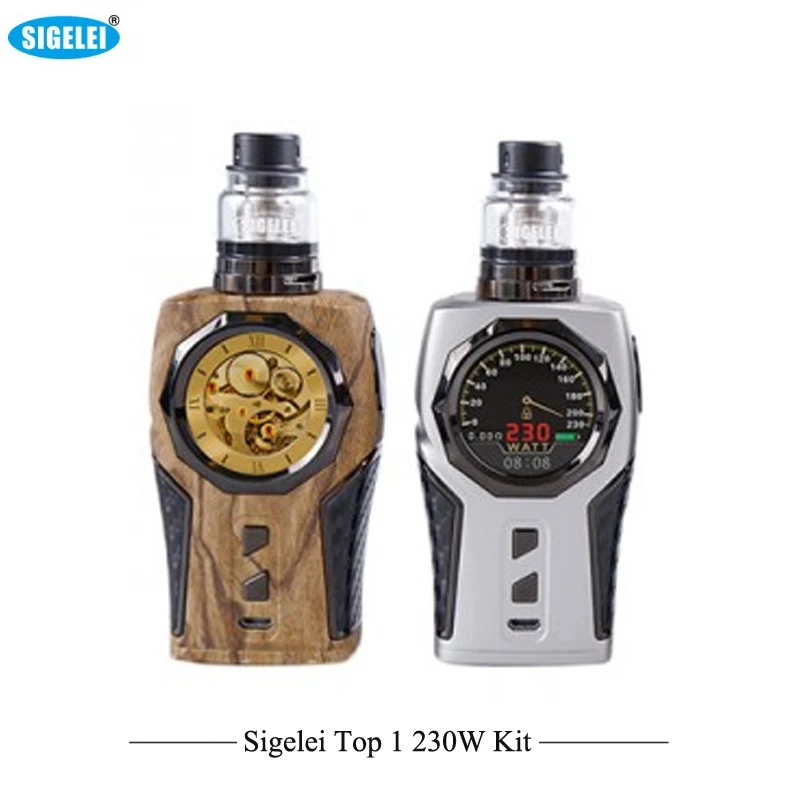 Оригинальный нежный испаритель Sigelei Top1 230 Вт бокс мод TC набор с баком 2 мл P9 Sub ohm бак