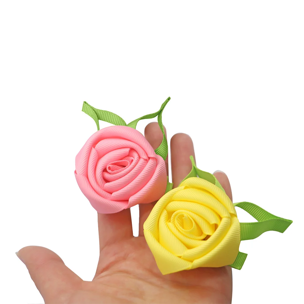 2 inch Small Flower Girl's Hair Bow 10PCS Handmade Multi Colors Grograin Ribbon Rose Clip Barrettes Accessories | Детская одежда и