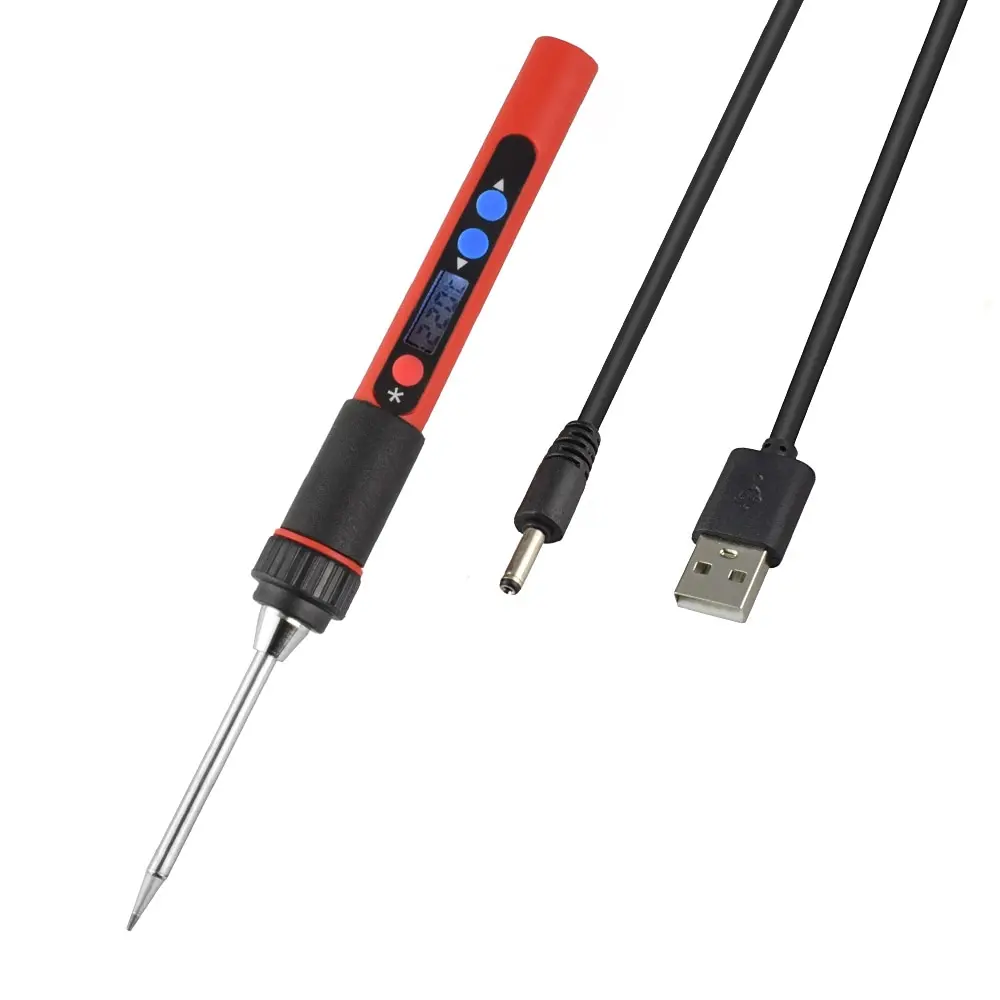 PX-988-USB NEWACALOX 5 в 10 Вт Цифровой Температура ЖК-Регулируемый USB паяльник Комплект портативный без свинца, Сварка пистолет паяльная станция DIY ящик для инструментов - Цвет: PX-988-USB