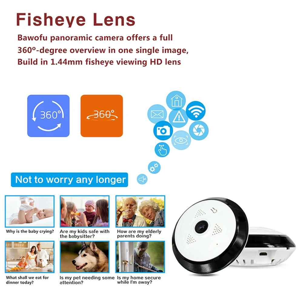 HKIXDISTE Full View Wifi IP камера 1080P 360 градусов двухсторонняя аудио панорамная 2MP день/ночь
