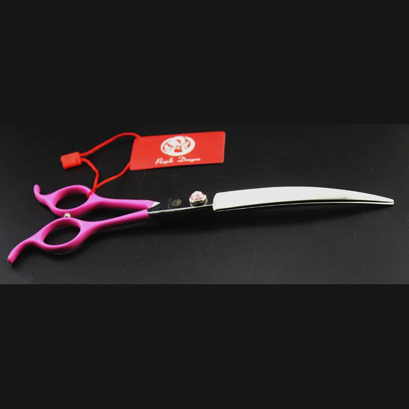 

7.5" Pink Rubber Handle Pet Scissors Downward Curved Dog Grooming Scissors Dog Hair Scissors Cat Groomer Hair Clipper