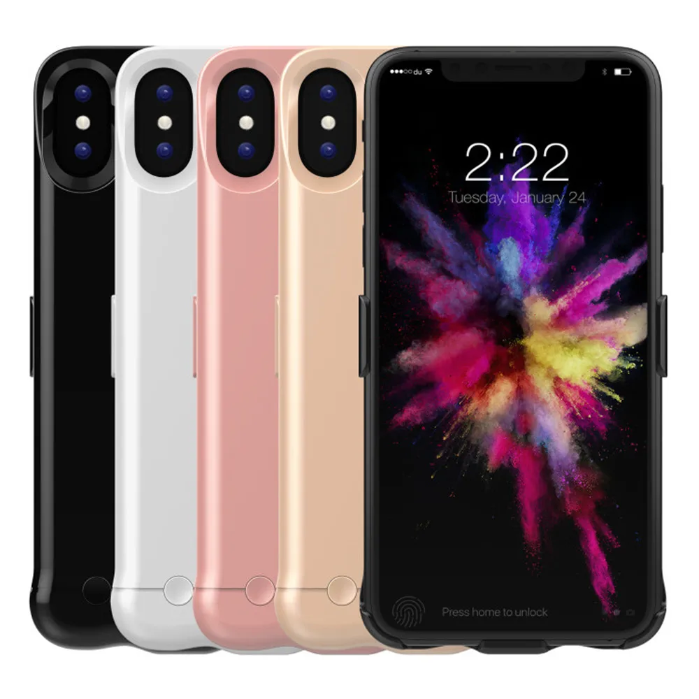 XLOT ультра тонкий 5000mAh аккумулятор зарядное устройство чехол для iPhone X внешний