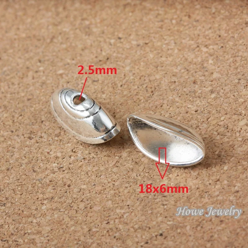 110 шт. винтажные концевые заглушки для бус Шарм в античном стиле Серебряная