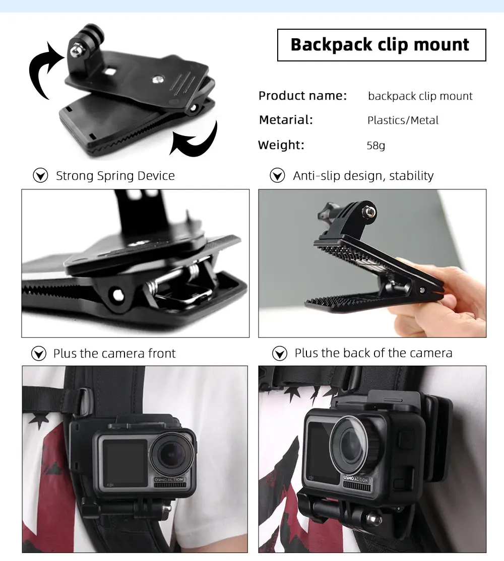 Ремешок для Go Pro Hero 8 7 6 5 4 набор аксессуаров Gopro черный EKEN SJCAM Xiaomi Yi 4k чехол