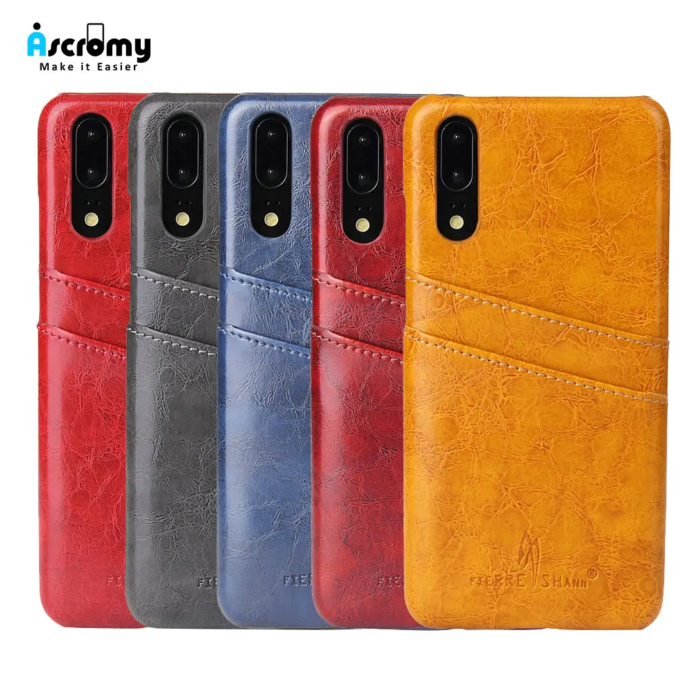 Ascromy для huawei P20 кожаный чехол держатель карт бумажник телефон задняя крышка