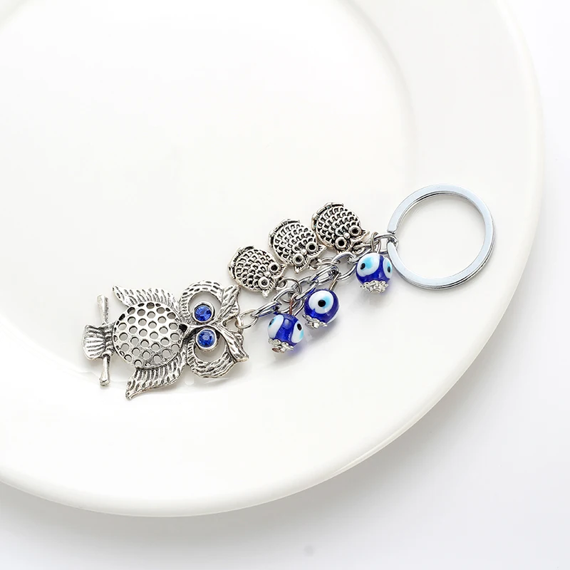 Подвеска MEIBEADS Evil Eye из сплава в виде совы синего цвета смолы для украшения ключей