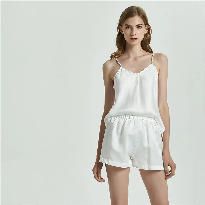 Пижамный комплект для женщин пикантная Пижама шорты v образный вырез без рукавов