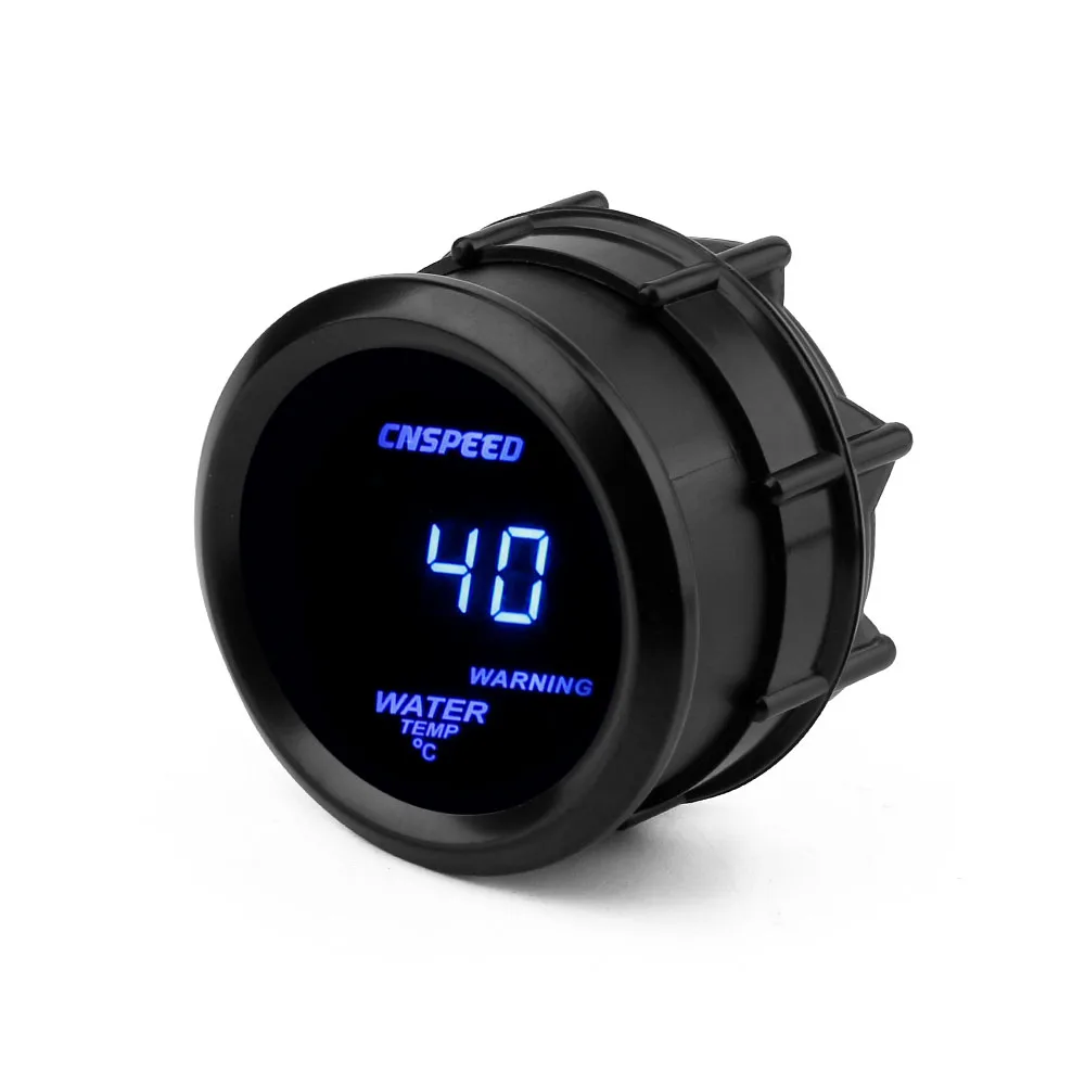 cnspeed 2 52mm car digital blue led water temperature gauge 40 150 celsius with water temp joint pipe sensor adapter 18npt free global shipping