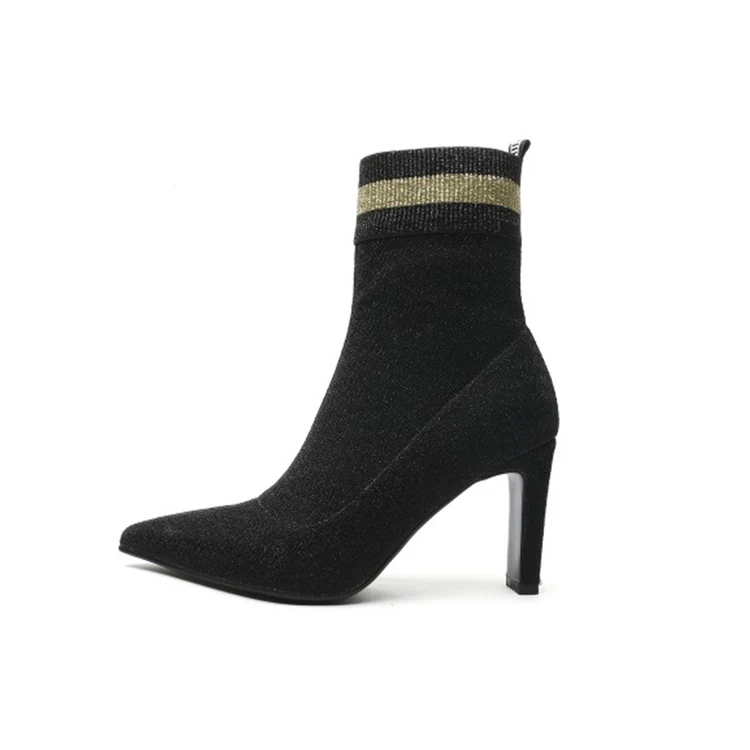 MLJUESE/женские ботильоны бархатные ботинки серебристого цвета с острым носком на