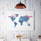 Холст художественный принт синяя карта мира скандинавские плакаты и принты настенная живопись на холсте настенные картины для гостиной бара