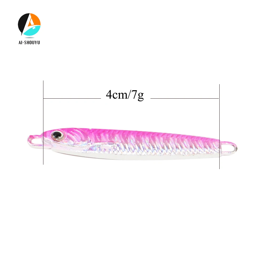 AI-SHOUYU 3Pcs Mini Metal Jig Spoon Lure 40mm 7g Jigging Lead Fish Sea Bass Fishing Artificial Bait Pencil | Спорт и развлечения