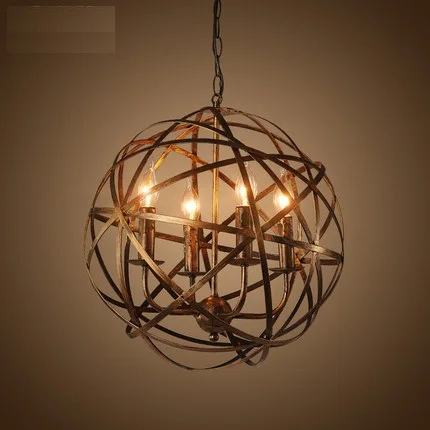 Железный светодиодный подвесной светильник в стиле лофт винтажная лампа