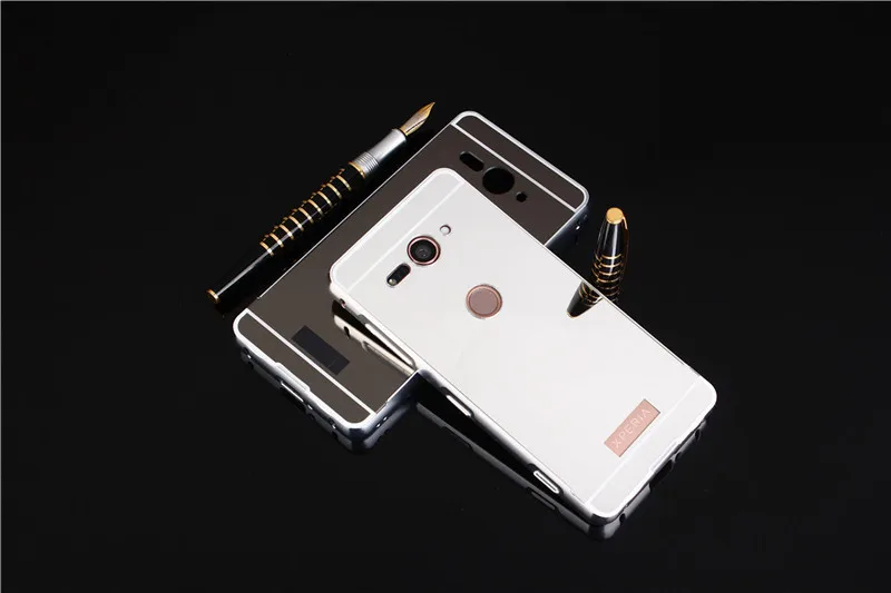 Для Sony XZ2 компактный чехол с металлическим алюминиевым каркасом зеркальной