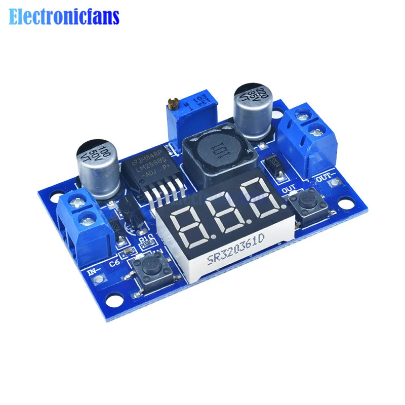 Diymore DC-DC понижающий модуль LM2596 DC/DC 4,0~ 40 В до 1,25-37 в Регулируемый регулятор напряжения понижающий светодиодный вольтметр