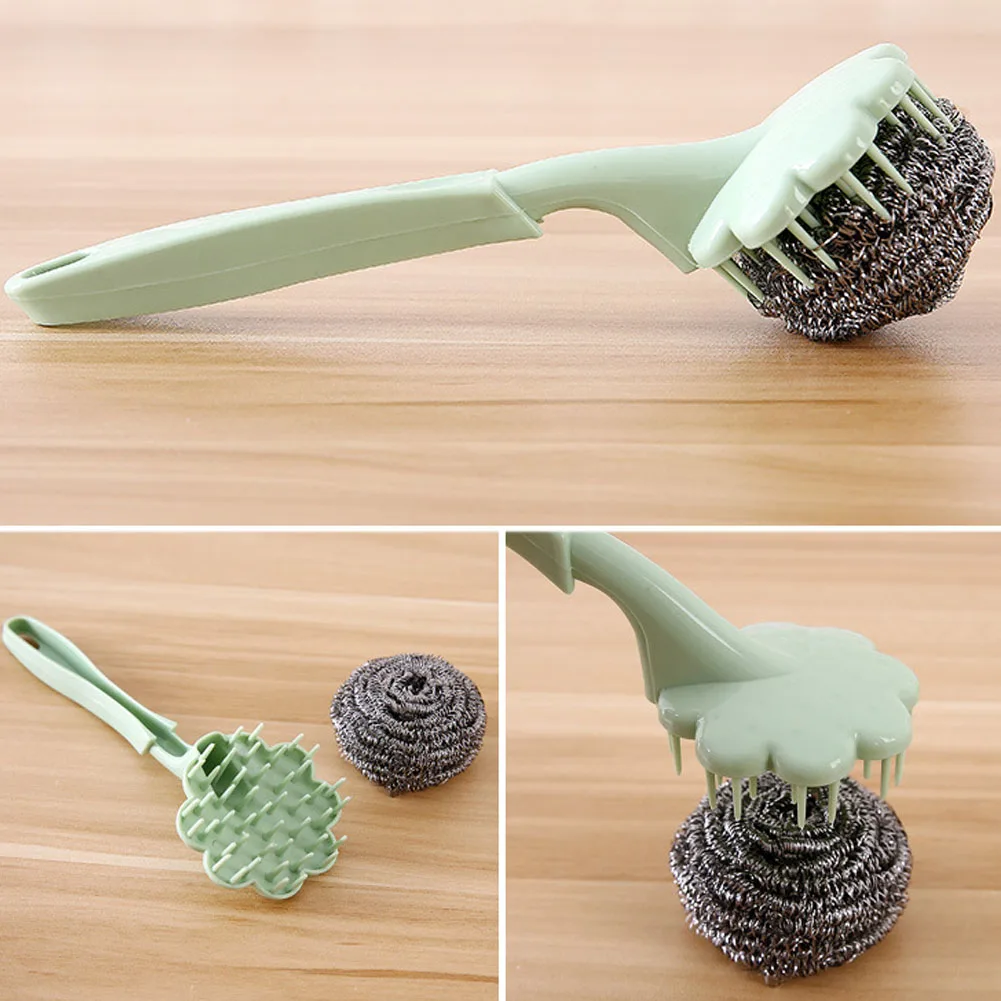 Ручка для чистящей щетки стальной шарик чайник кастрюля посуда инструменты