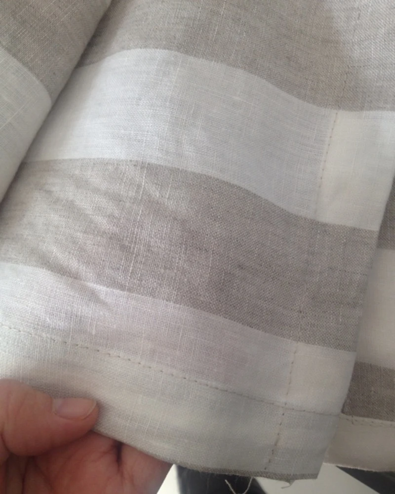 Комплект постельного белья из 4 предметов чистого полосатого промытого льняного