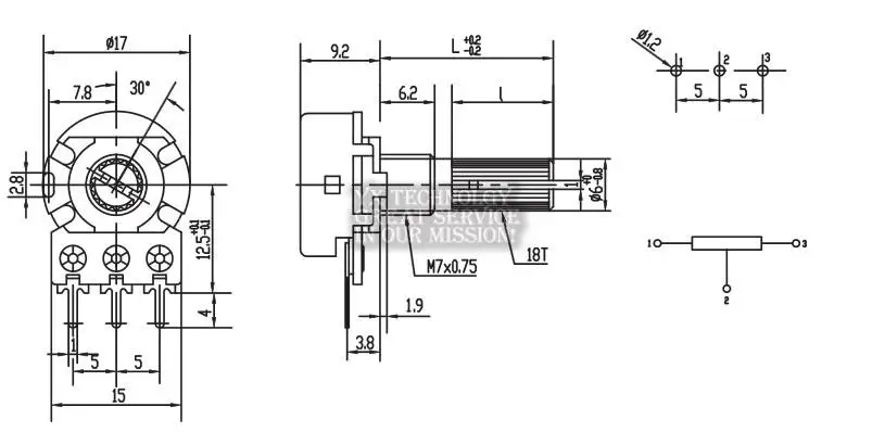 10 шт./пакет WH148 одинарный потенциометр B10K L: 15 мм|potentiometer b10k|b10k potentiometerpotentiometer wh148 |