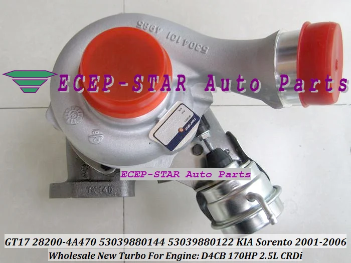 Турбокомпрессор BV43 28200 4A470 53039880144 53039880122 для KIA Sorento 2.5L CRDi 2001 06 Hyundai D4CB Евро 4