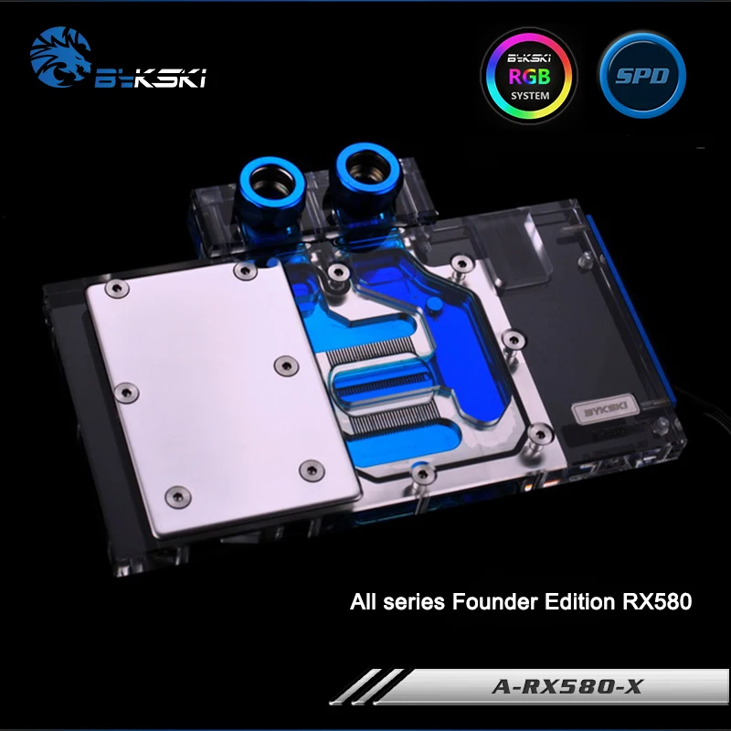 Bykski A RX580 X полное покрытие видеокарты водяного охлаждения блок RGB/RBW для всех серии