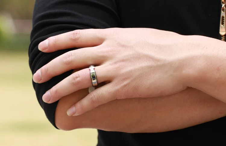 OUHE Trendy Silver Color Promise Couple Rings For Women Man Size 5-11 Holiday Gift Engagement Wedding Lovers Jewelry | Украшения и