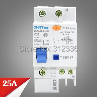 Бесплатная доставка гарантия 2 года Φ C25 1 P + N 25A pole ELCB RCD остаточный ток |