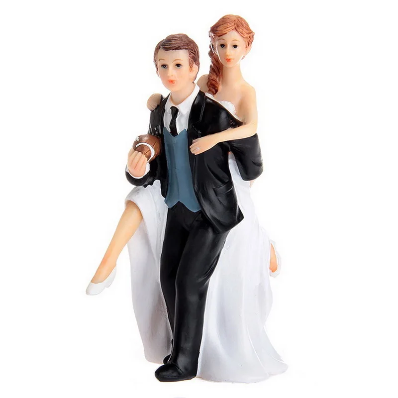 

New Bride and Groom Rugby sport kissing dancing Funny Figurine Wedding Cake Topper Personalised Event Party Supplies Marriage