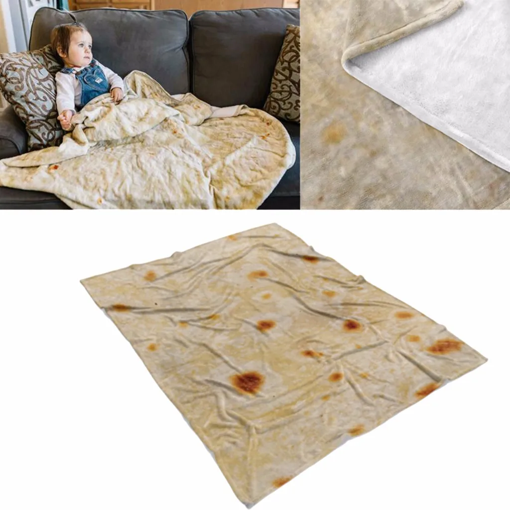 Лучшие продажи 2019 Флисовое одеяло Tortilla Burrito мягкое домашнее украшение