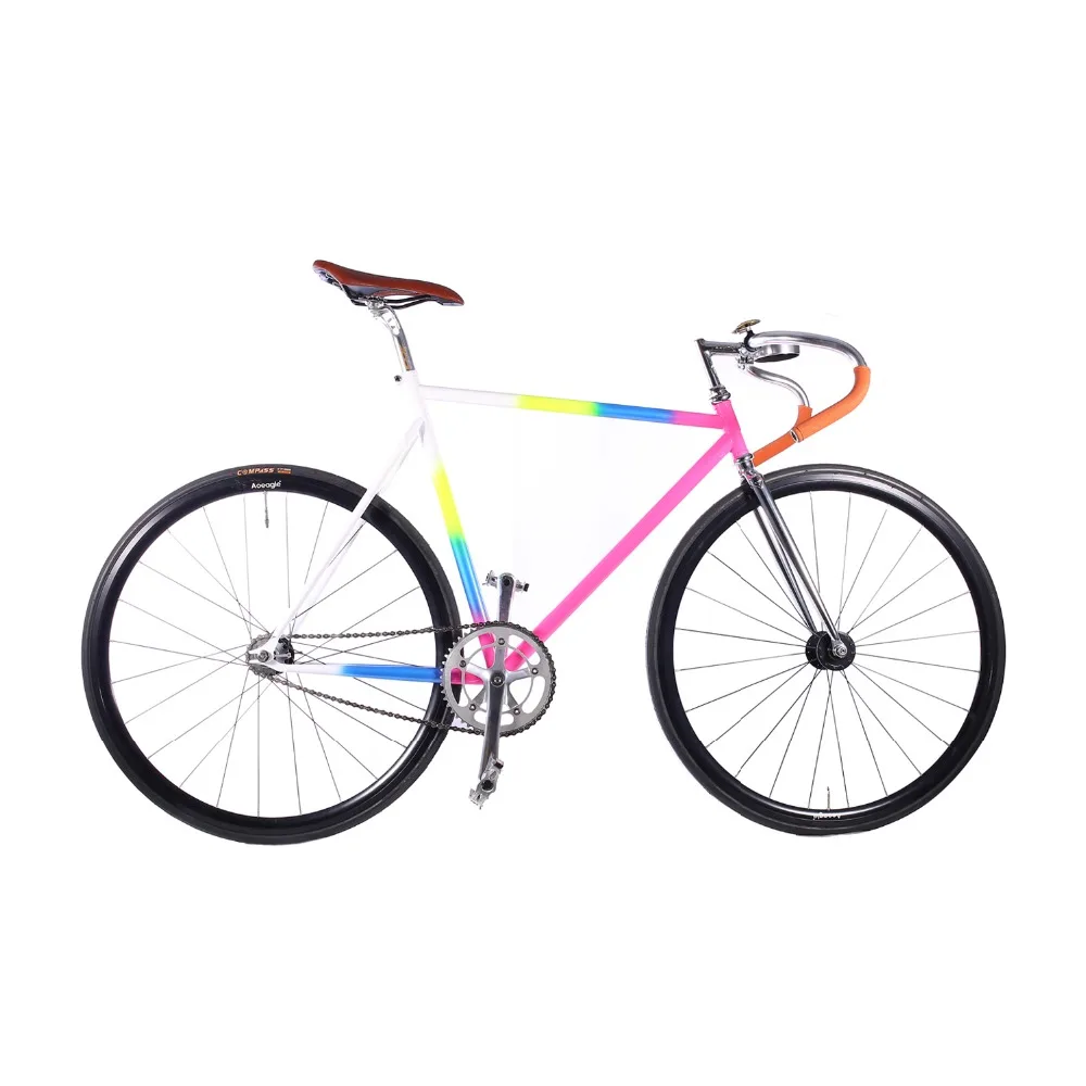 Fixie bike 54 см 56 см 58 см трек Односкоростной велосипед fixie Bike 700C винтажный дорожный велосипед хромированная молибденовая стальная рама для велосипеда