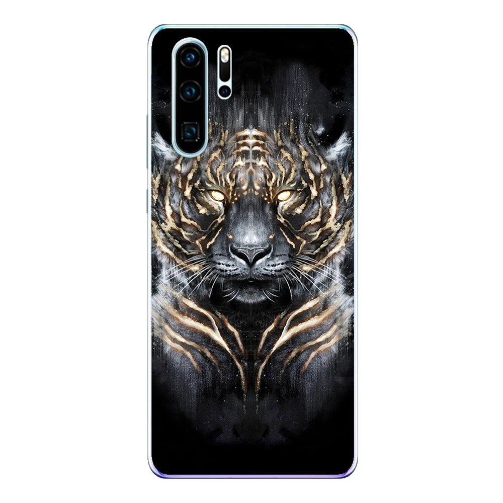 For Huawei P30 Lite Pro Case Cover Soft TPU Silicone Fundas Cute Lion Tiger Fox Wolf Animals Coque Phone Shell |