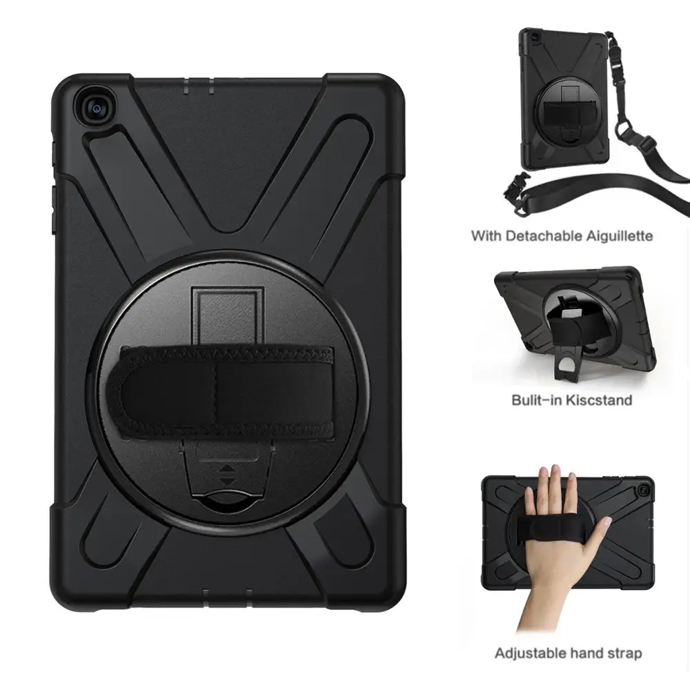 

HYYGEDeal 3 in 1 Shockproof 360 Degree Rotating Hand Strap&Neck Strap Tablet case For Samsung Galaxy Tab A 10.1 2019 T515 T510