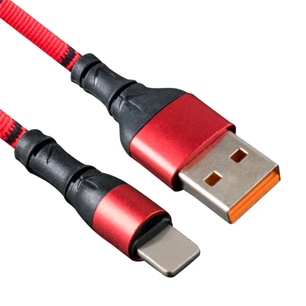 Usb-кабель Ersuki для iPhone X, XS, MAX, XR, 8, 7, 6, 5S plus, кабель для быстрой зарядки, зарядное устройство для мобильного телефона, usb-кабель для передачи данных, адаптер - Цвет: Красный