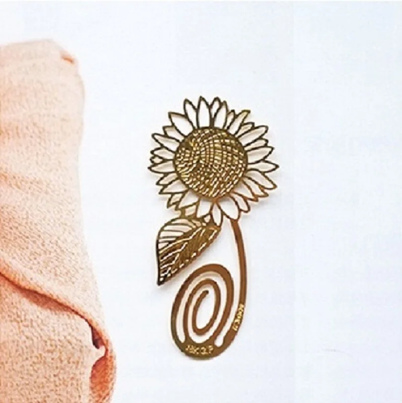 20 шт 18-каратная позолоченная Закладка с подсолнухами книжная карта для