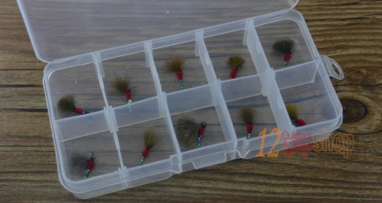 MNFT 10 шт. # Midge Nymph Larva Parachute Zebra Мигающий зеленый красный жук муха форель рыбалка