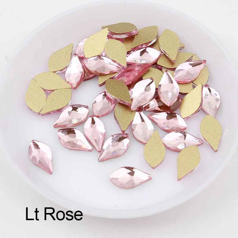 Lt Rose 30 шт./партия, 3D дизайн ногтей, стразы, Сияющие, смешанные цвета, стекло в форме груши, камень, ожерелье с каплевидными кристаллами украшение для ногтей, инструмент, аксессуар для ногтей - Цвет: Lt Rose