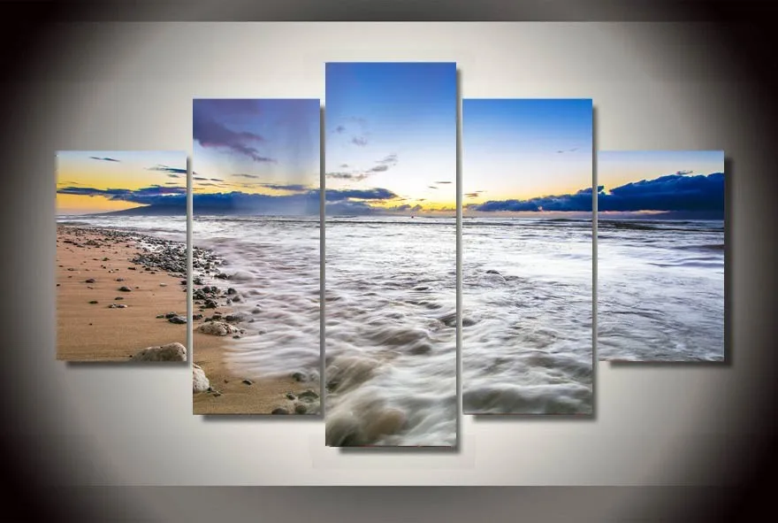 HD печать 5 шт. Холст Искусство морской пляж пейзаж живопись современный домашний
